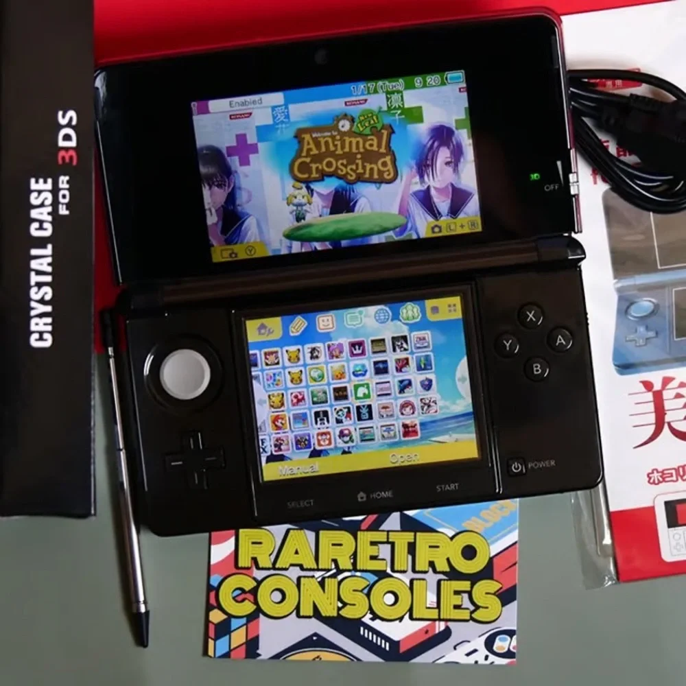 Nintendo 3DS with Anime Art and Black Accents